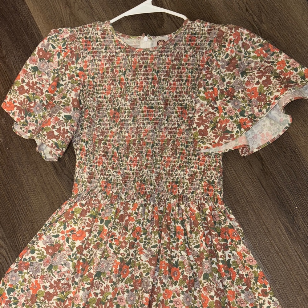Women’s Floral Dress with Ruffled Sleeves